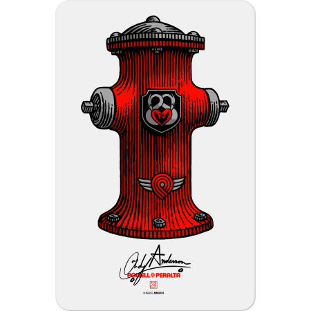 Adesivo POWELL PERALTA Pro Andy Anderson Hydrant Sticker Single 15 x 9,5 cm