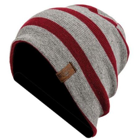 Cappello beanie NITRO Flipside col. Heather grey/blood red