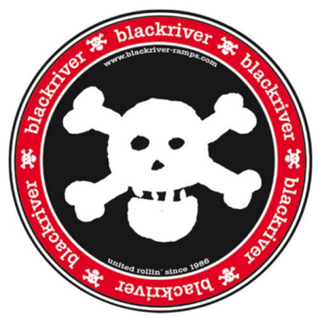 Adesivo stickers Blackriver ramps Logo rotondo misura diametro 9,5 cm