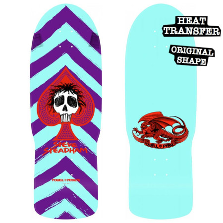 POWELL PERALTA Reissue Skateboard Steadham Spade Deck  Purple Aqua