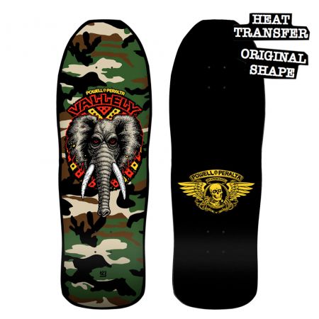 PRE-ORDINE Tavola Skateboard Old School Deck POWELL PERALTA Mike Vallely Elephant 10,5" x 30,25" Pollici Military Camo