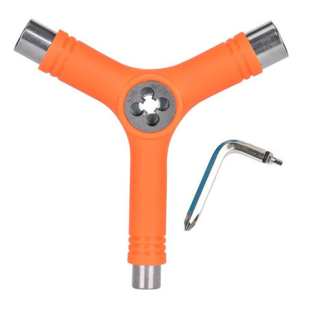 Tools chiave multi funzione Skateboard Y-Tool ACTION NOW con filettatore orange