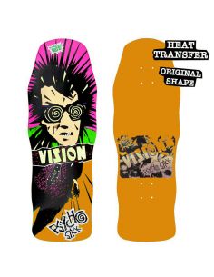 Tavola Skateboard Deck VISION Psycho Stick 10" x 30" Orange Stain Modern Concave